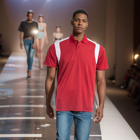 Polo, Men's Contrast Polo, Men's Athletic and Casual Wear, Premium Performance - Picture 1 of 9